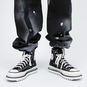CANVAS HIGH TOP PLATFORM SHOES